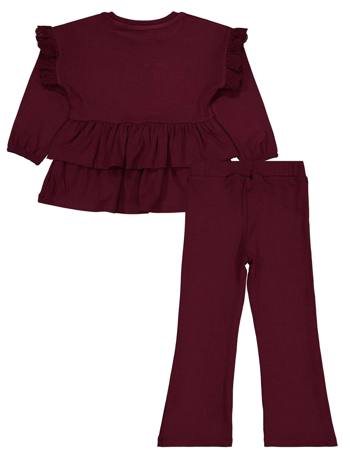 Civil Girls Brodeli 2-5 Yaş Takım - Bordo - Image 3