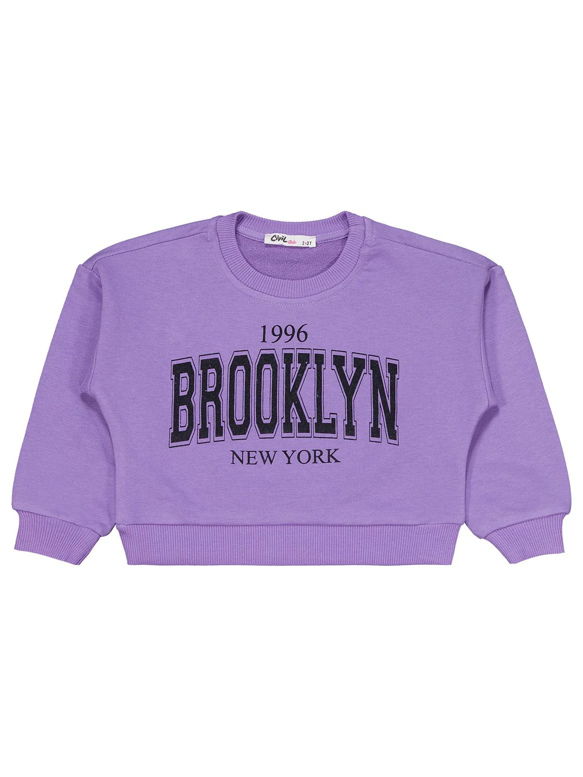 Civil Girls Brooklyn Baskılı 2-5 Yaş Eşofman Takımı - Lila - Image 3