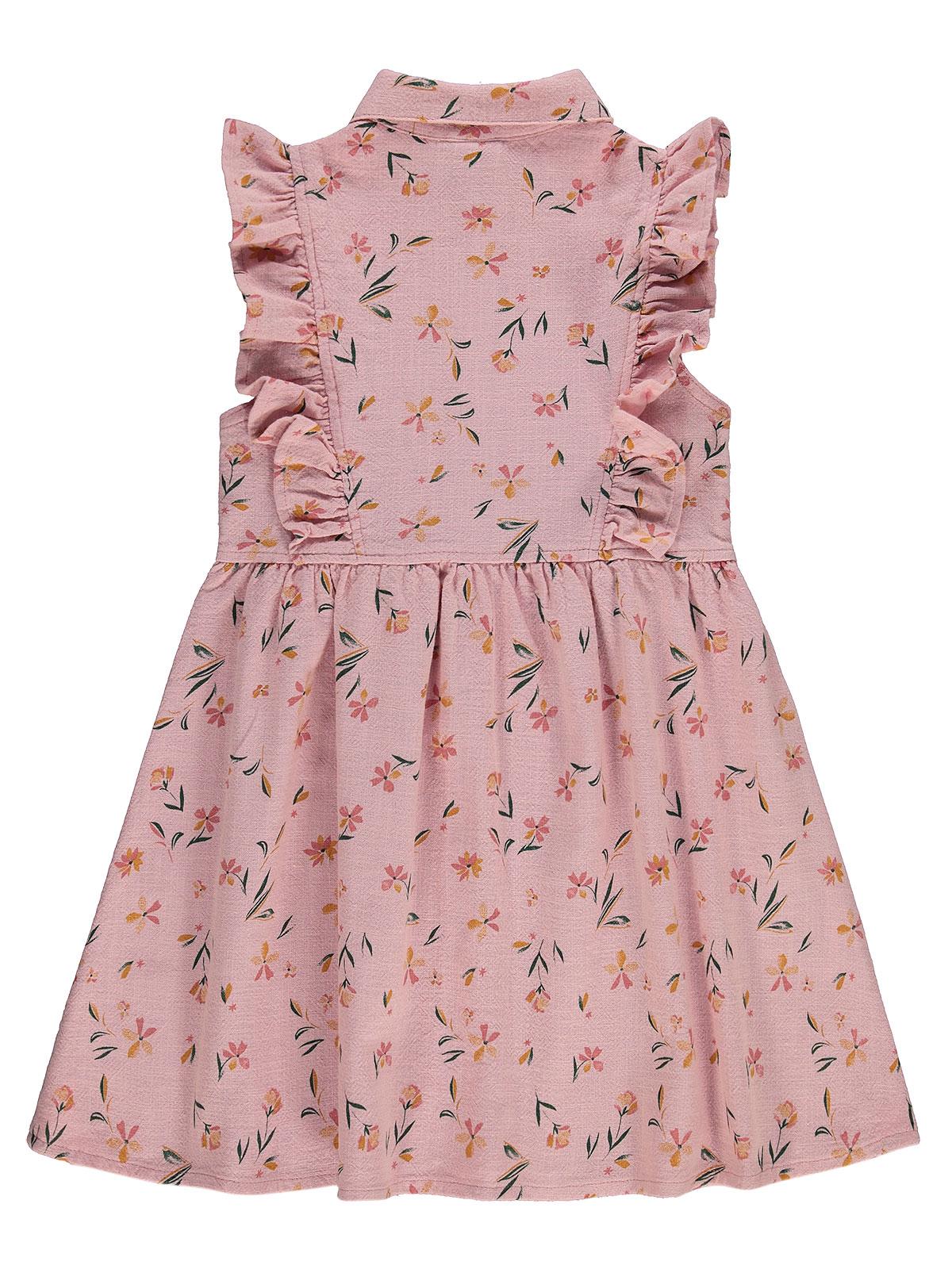 Civil Girls Büyük Çiçekli 6-9 Yaş Elbise - Pembe - Image 2