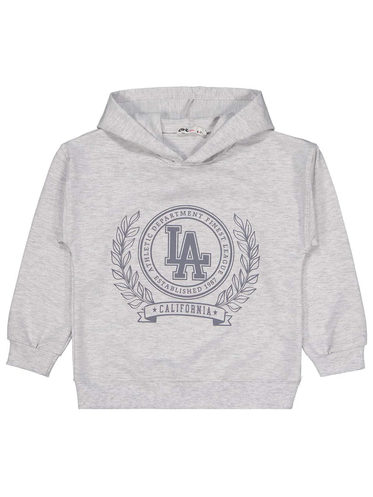Civil Girls CALIFIRNIA Baskılı 6-9 Yaş Sweatshirt - Gri - Image 3
