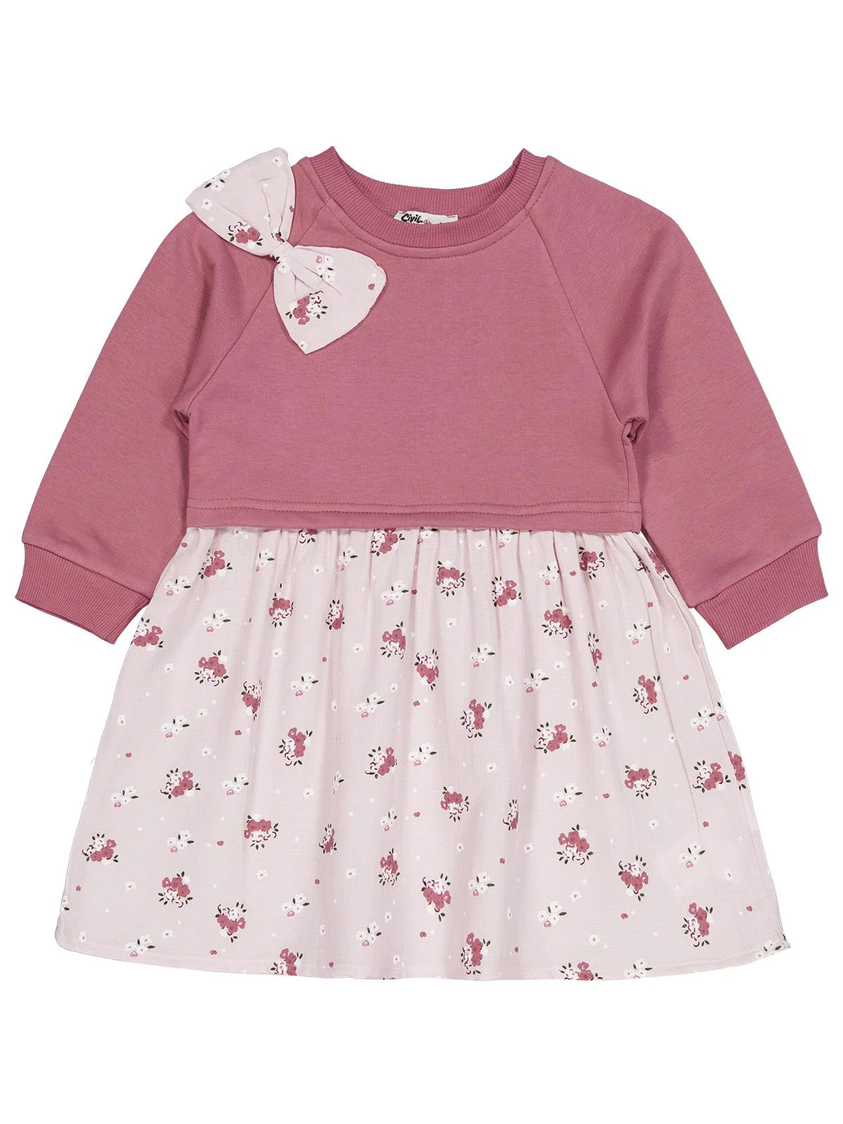 Civil Girls Çiçek Desenli 2-5 Yaş Elbise - Pembe - Image 2