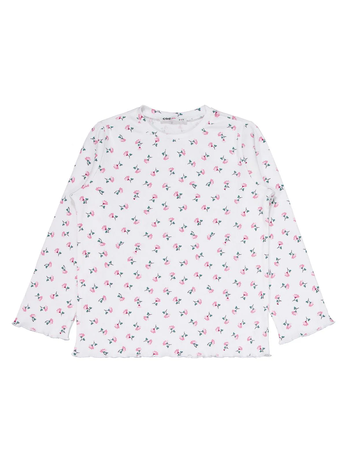 Civil Girls Çiçek Desenli 6-9 Yaş Pijama Takımı - Ekru - Image 3
