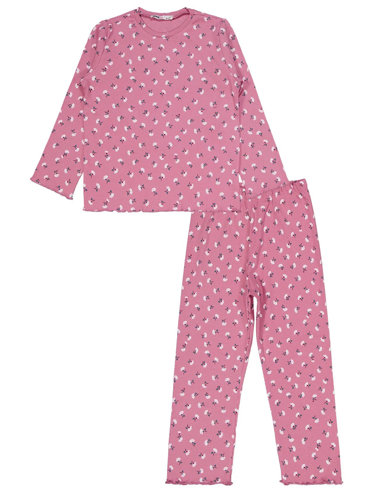 Civil Girls Çiçek Desenli 6-9 Yaş Pijama Takımı - Pembe - Image 4