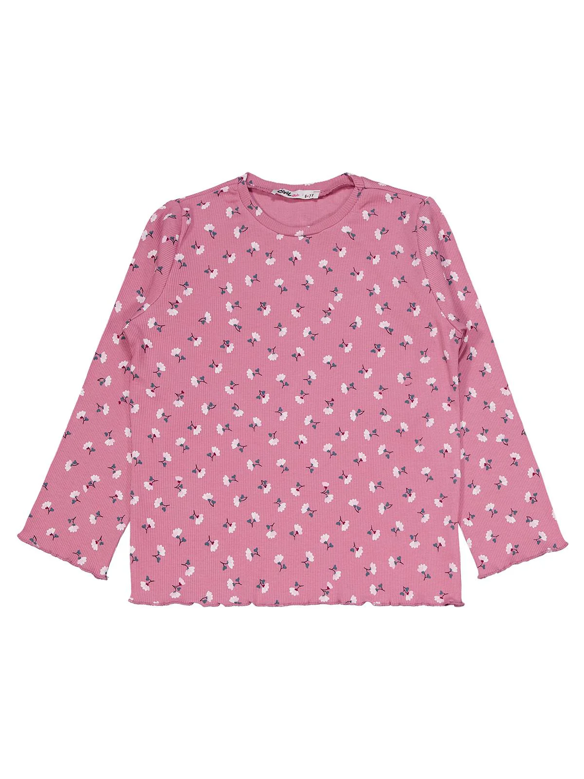 Civil Girls Çiçek Desenli 6-9 Yaş Pijama Takımı - Pembe - Image 5