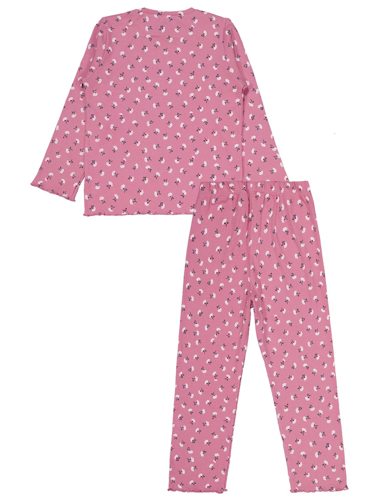 Civil Girls Çiçek Desenli 6-9 Yaş Pijama Takımı - Pembe - Image 6