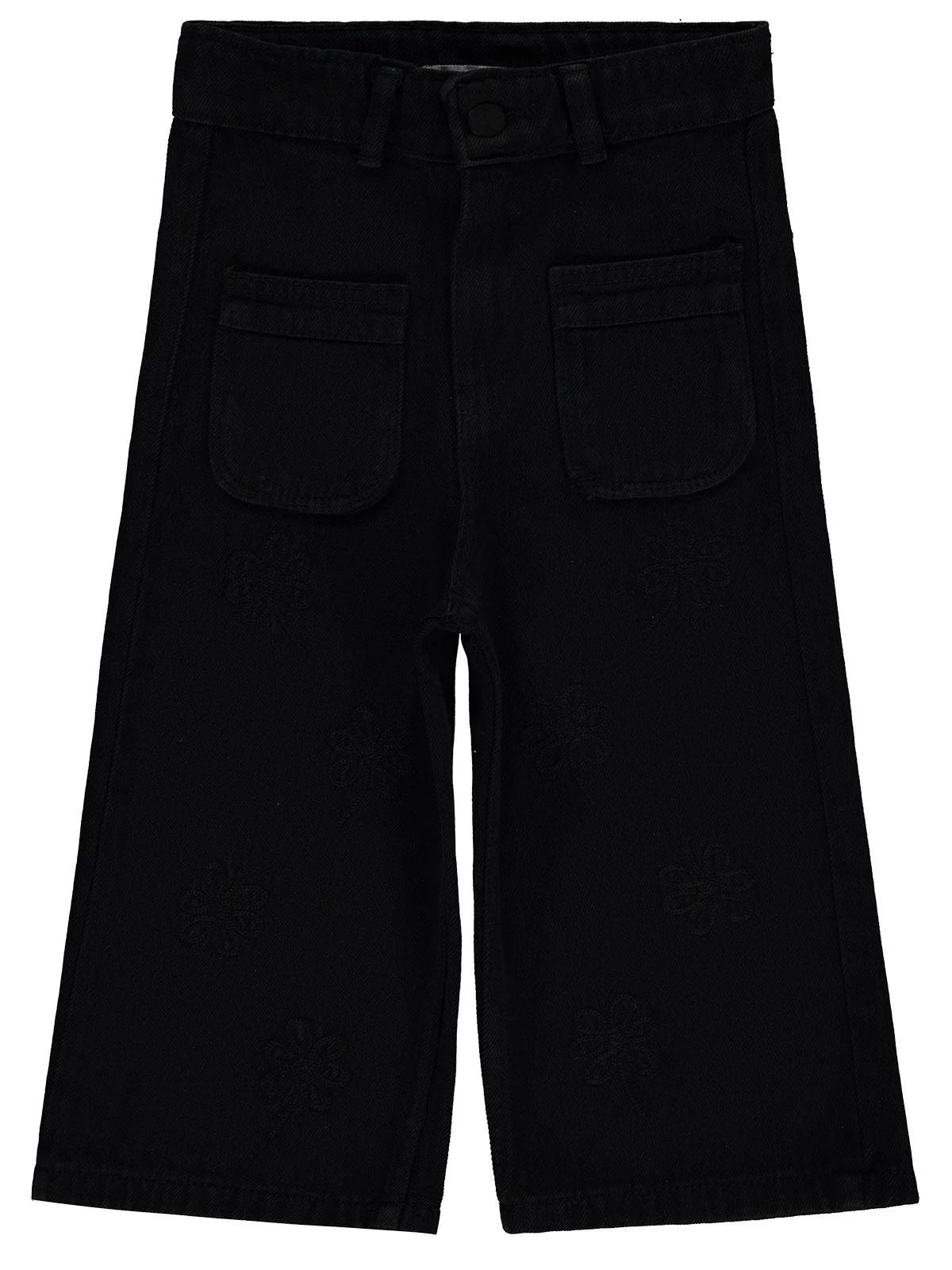 Civil Girls Çiçek Nakışlı 2-5 Yaş Pantolon - Siyah