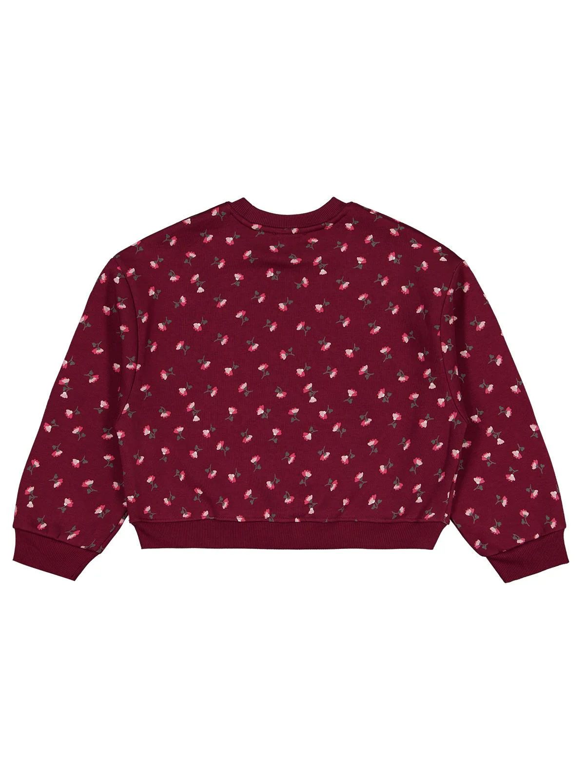 Civil Girls Çıtır Çiçek Desenli 10-13 Yaş Sweatshirt - Bordo - Image 2