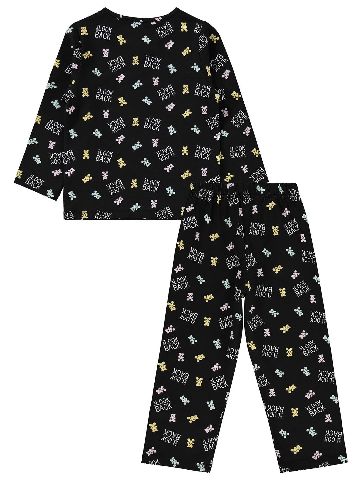 Civil Girls Dont Look Back Baskılı 2-5 Yaş Pijama Takımı - Siyah - Image 3