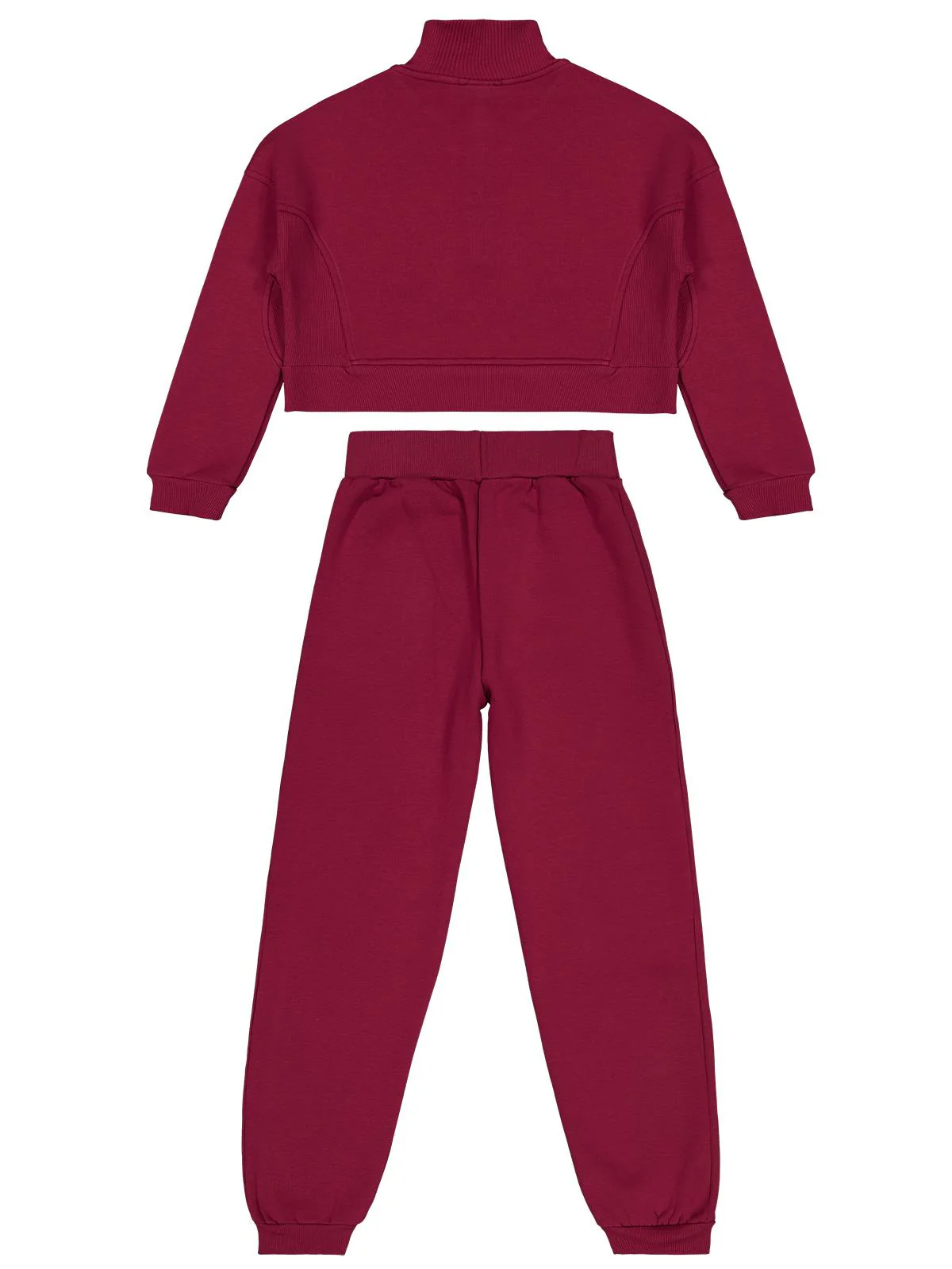 Civil Girls Fermuar Detaylı 10-13 Yaş Eşofman Takımı - Bordo - Image 5
