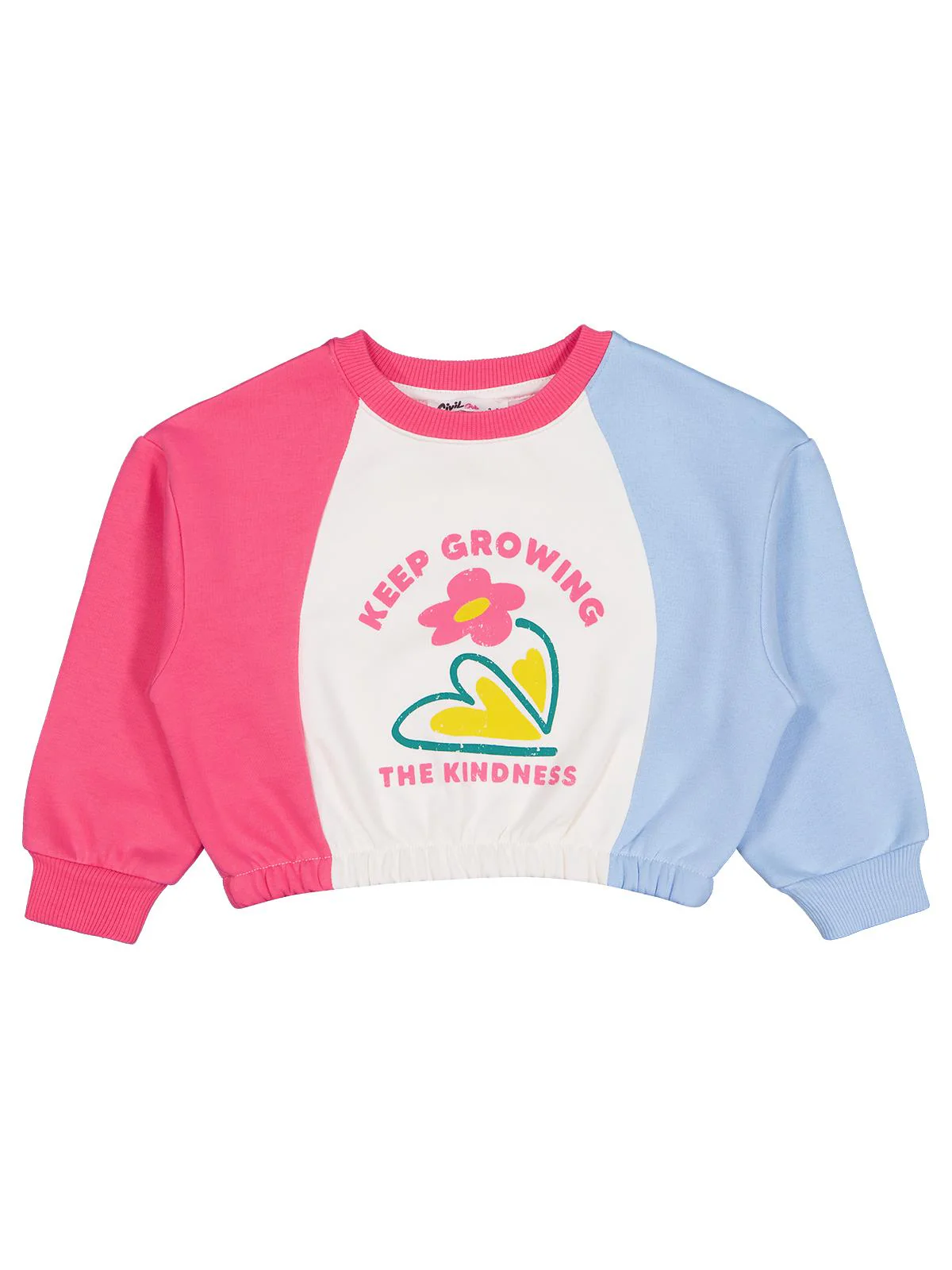 Civil Girls Keep Growing Baskılı 2-5 Yaş Sweatshirt - Ekru - Image 5
