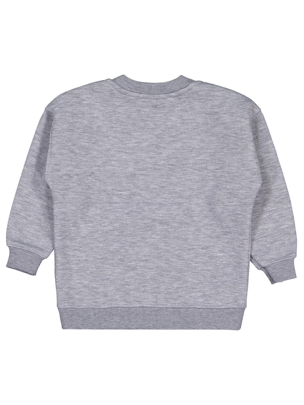 Civil Girls Leopar Baskılı 2-5 Yaş Sweatshirt - Gri - Image 4