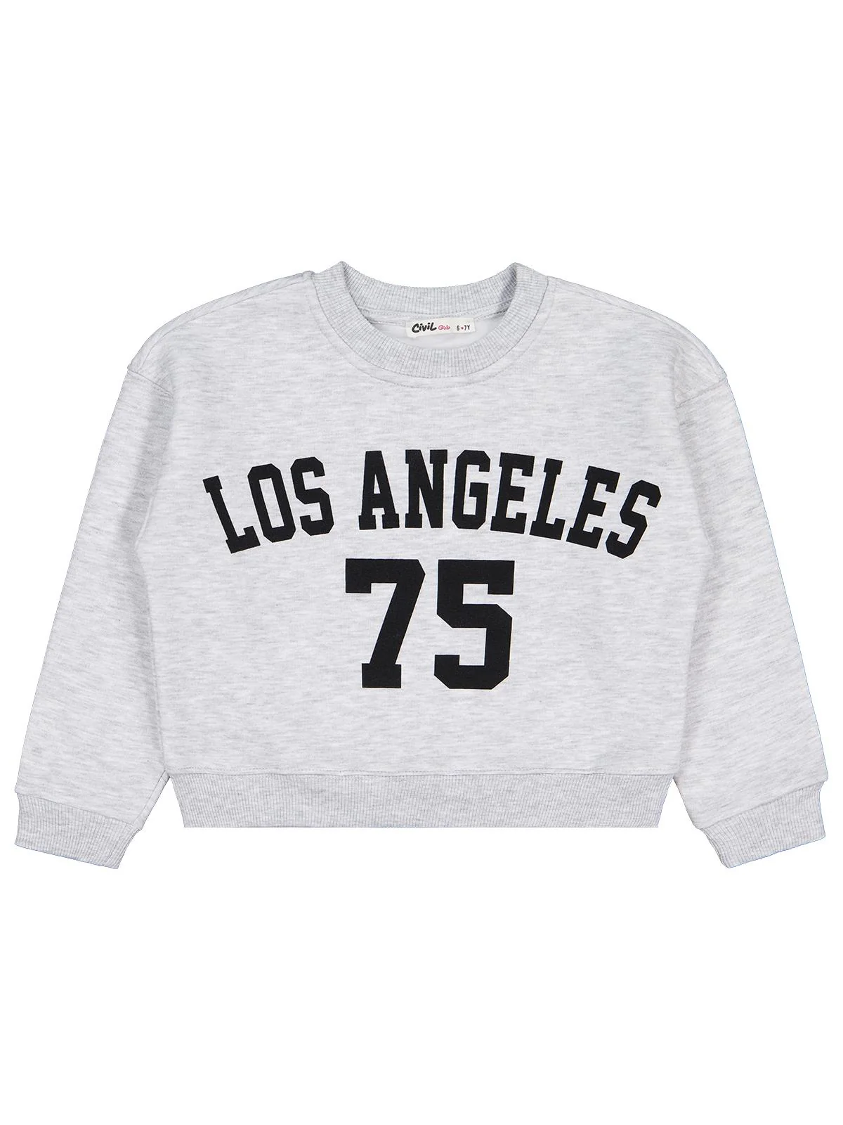 Civil Girls Los Angeles Baskılı 6-9 Yaş Sweatshirt - Gri - Image 3