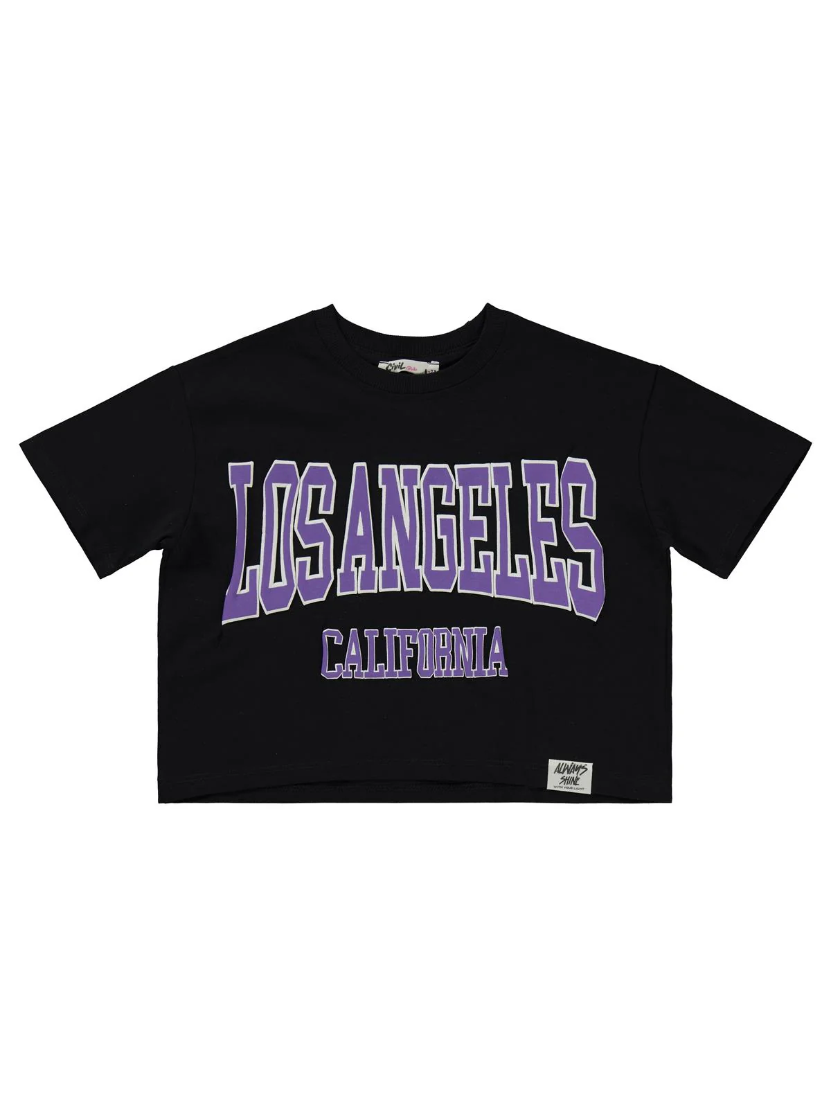 Civil Girls Los Angeles Baskılı 6-9 Yaş Tişört - Siyah