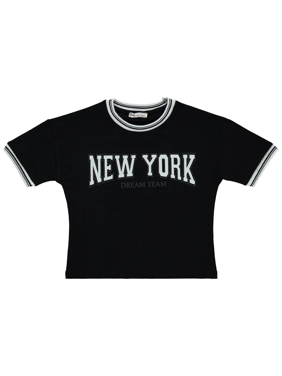 Civil Girls New York Baskılı 10-13 Yaş Tişört - Siyah - Image 2