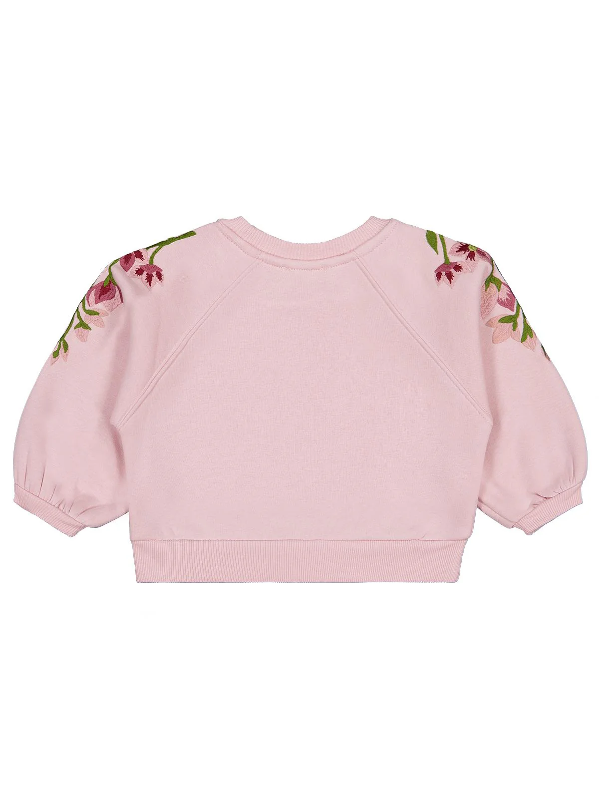 Civil Girls Omuzu Çiçek Nakışlı 2-5 Yaş Sweatshirt - Pembe - Image 4