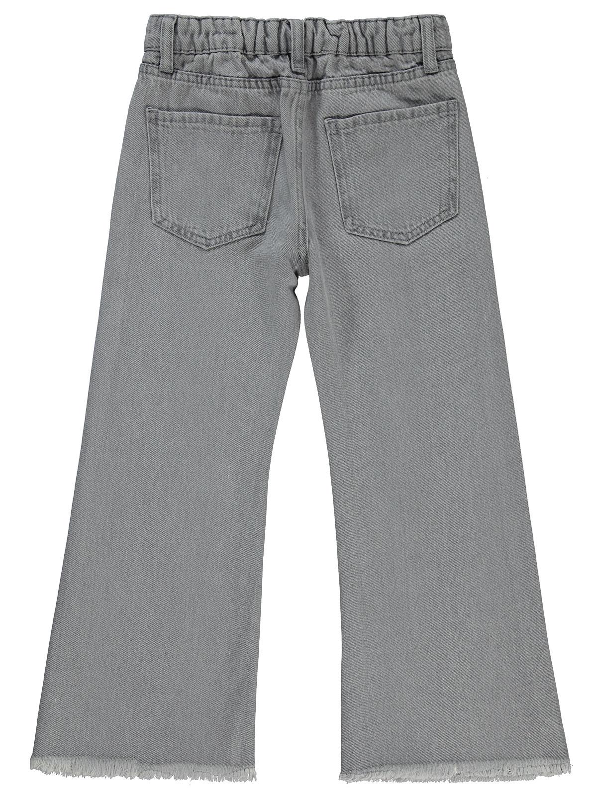 Civil Girls Paçası Püsküllü 6-9 Yaş Pantolon - Gri - Image 2
