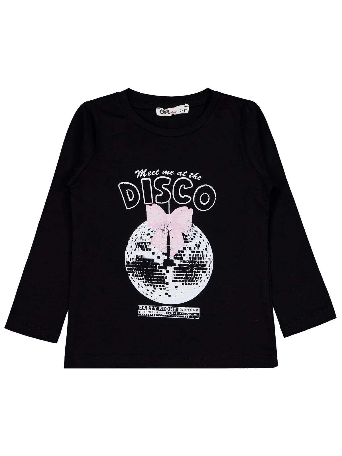 Civil Girls Parti Night Baskılı 2-5 Yaş Sweatshirt - Siyah - Image 2