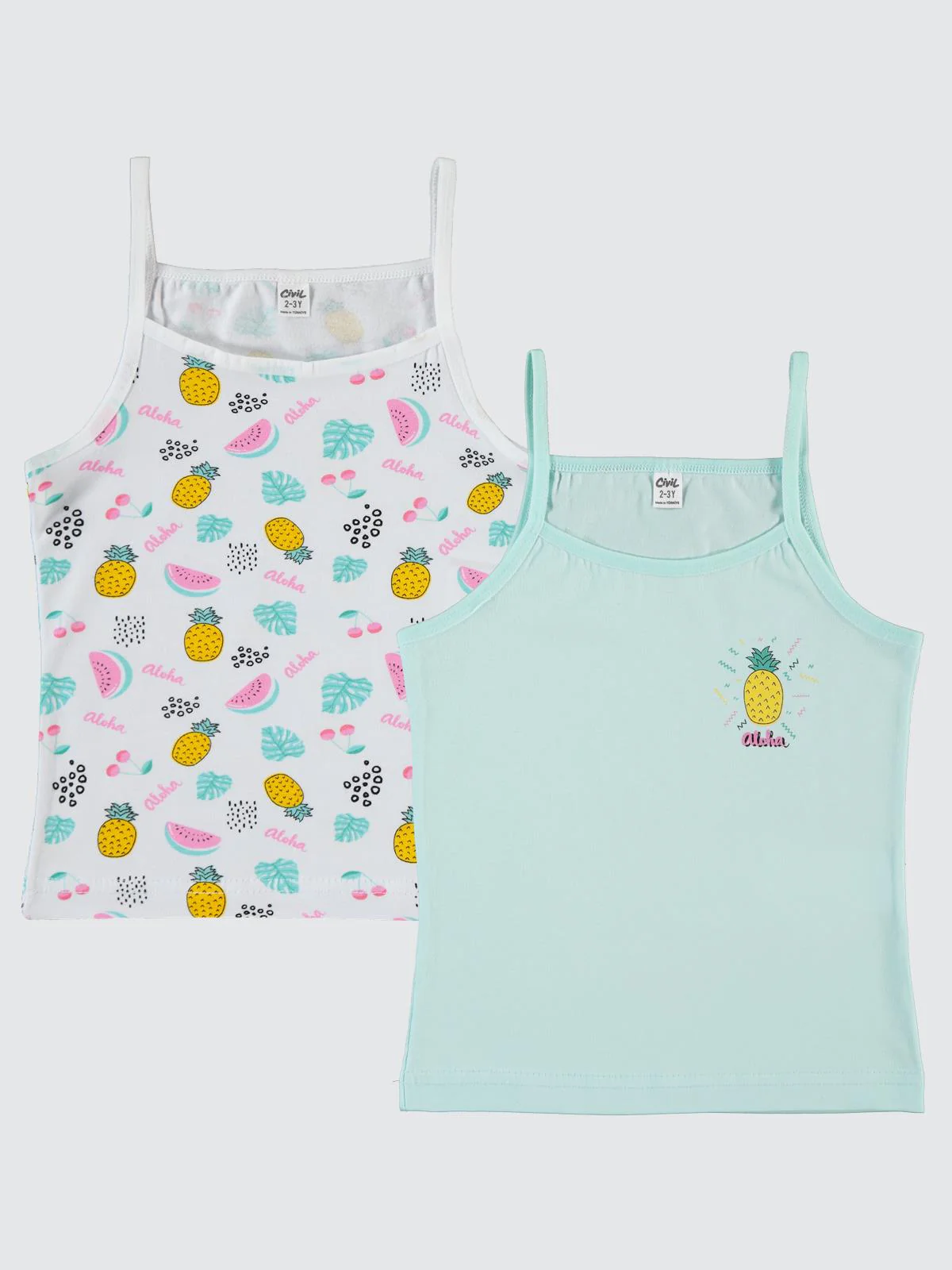 Civil Girls Pineapple 2-10 Yaş 2'li Atlet Set - Image 3