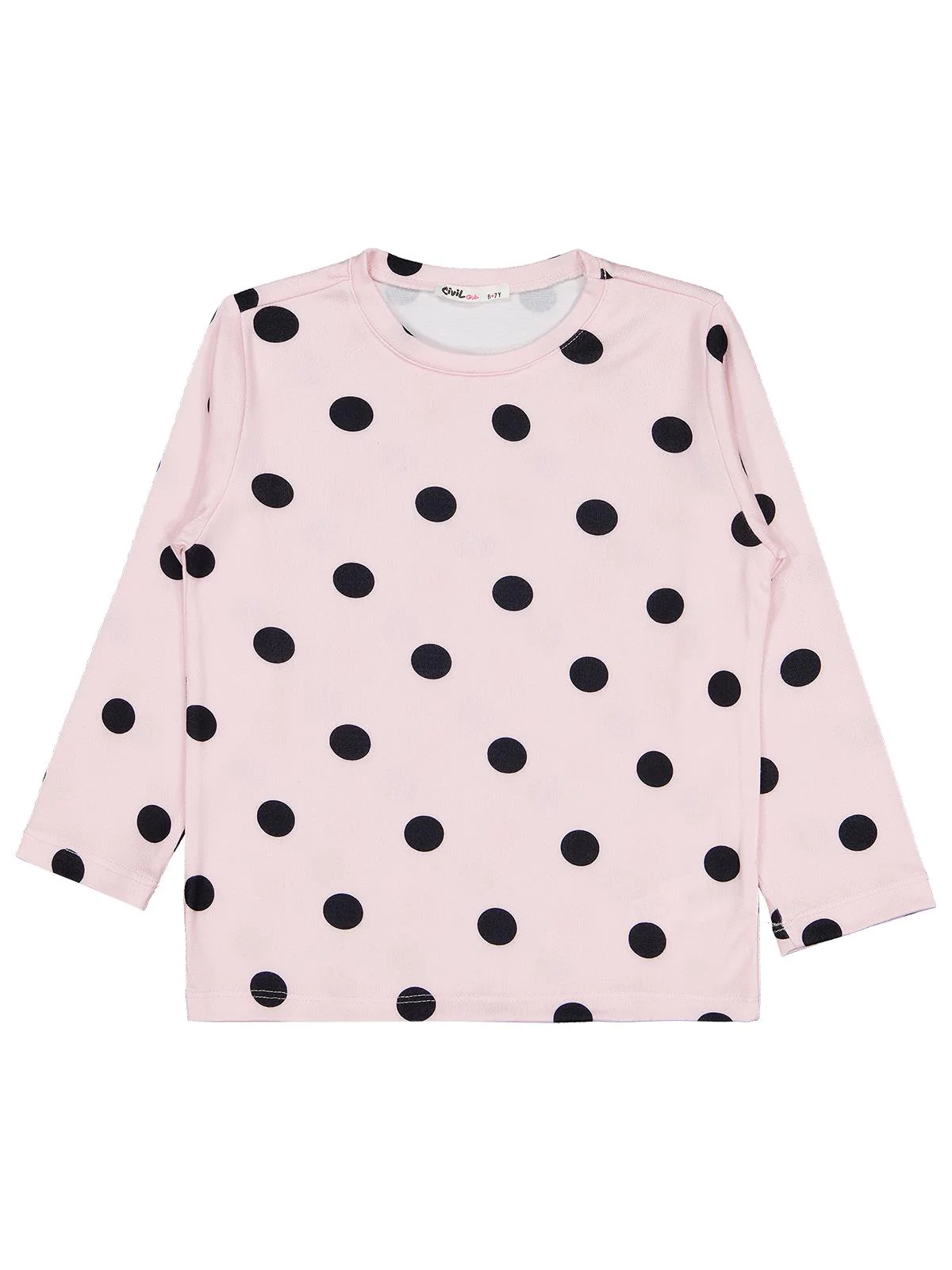 Civil Girls Puanlı 10-13 Yaş Pijama Takımı - Pudra - Image 2