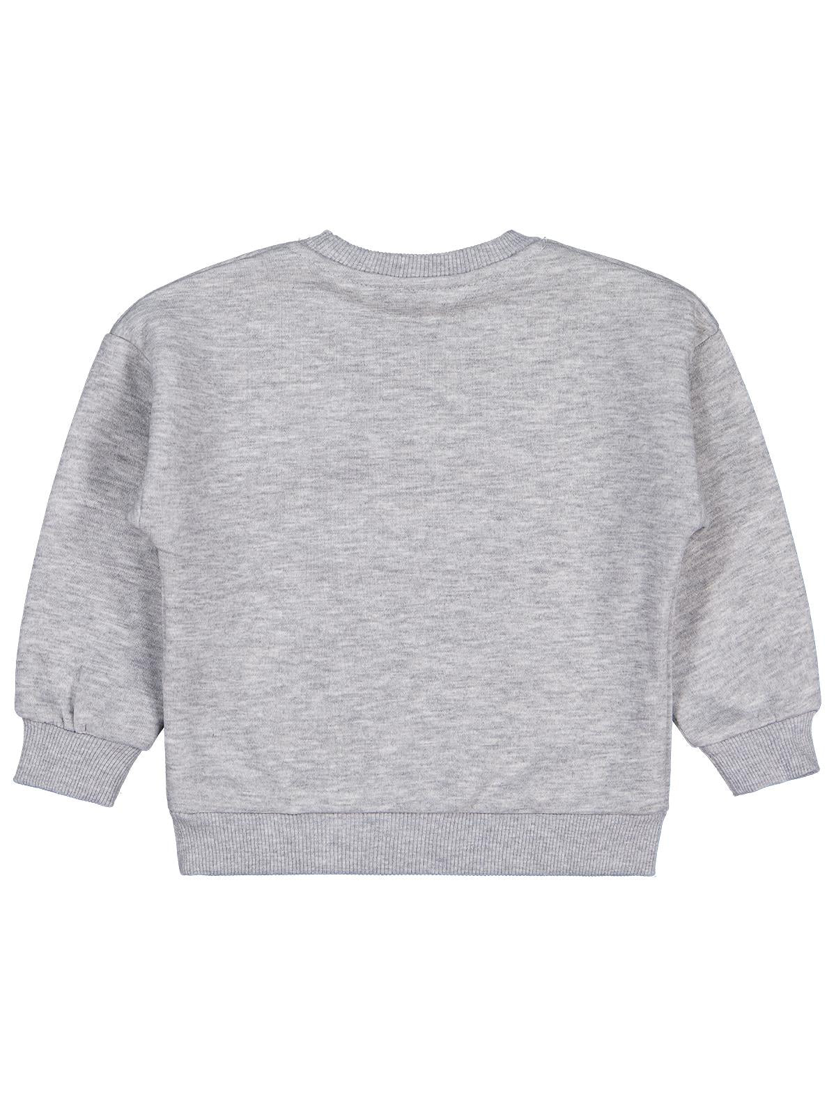 Civil Girls Pullu Kalp Nakışlı 2-5 Yaş Sweatshirt - Gri - Image 2