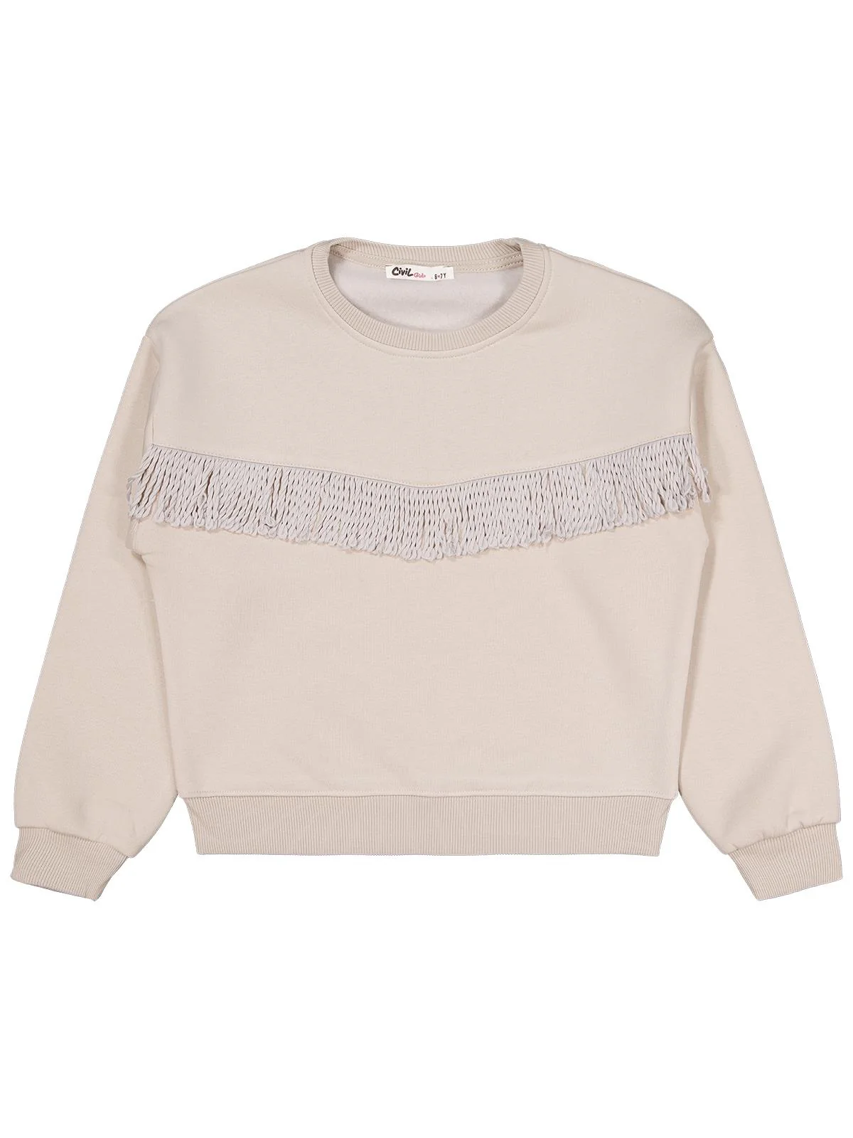 Civil Girls Püsküllü 10-13 Yaş Sweatshirt - Bej