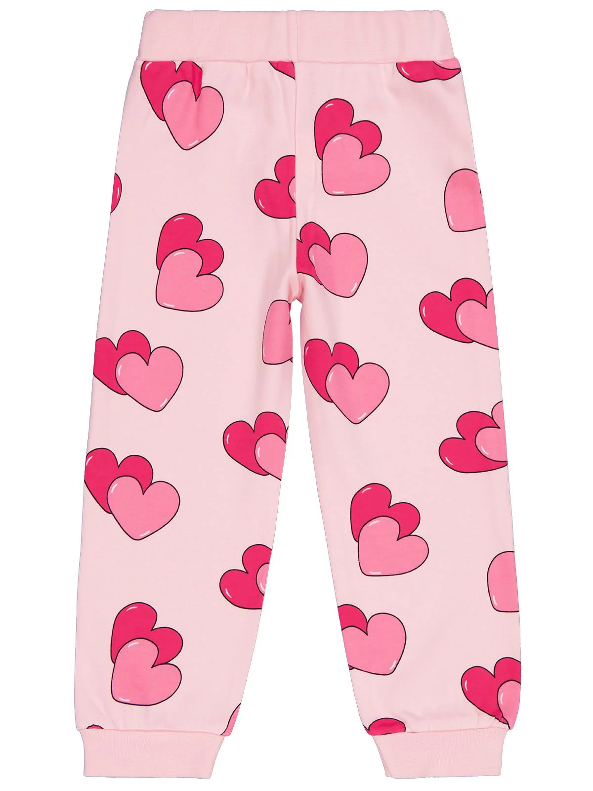 Civil Girls Renkli Kalp Baskılı 2-5 Yaş Eşofman Altı - Pembe - Image 2