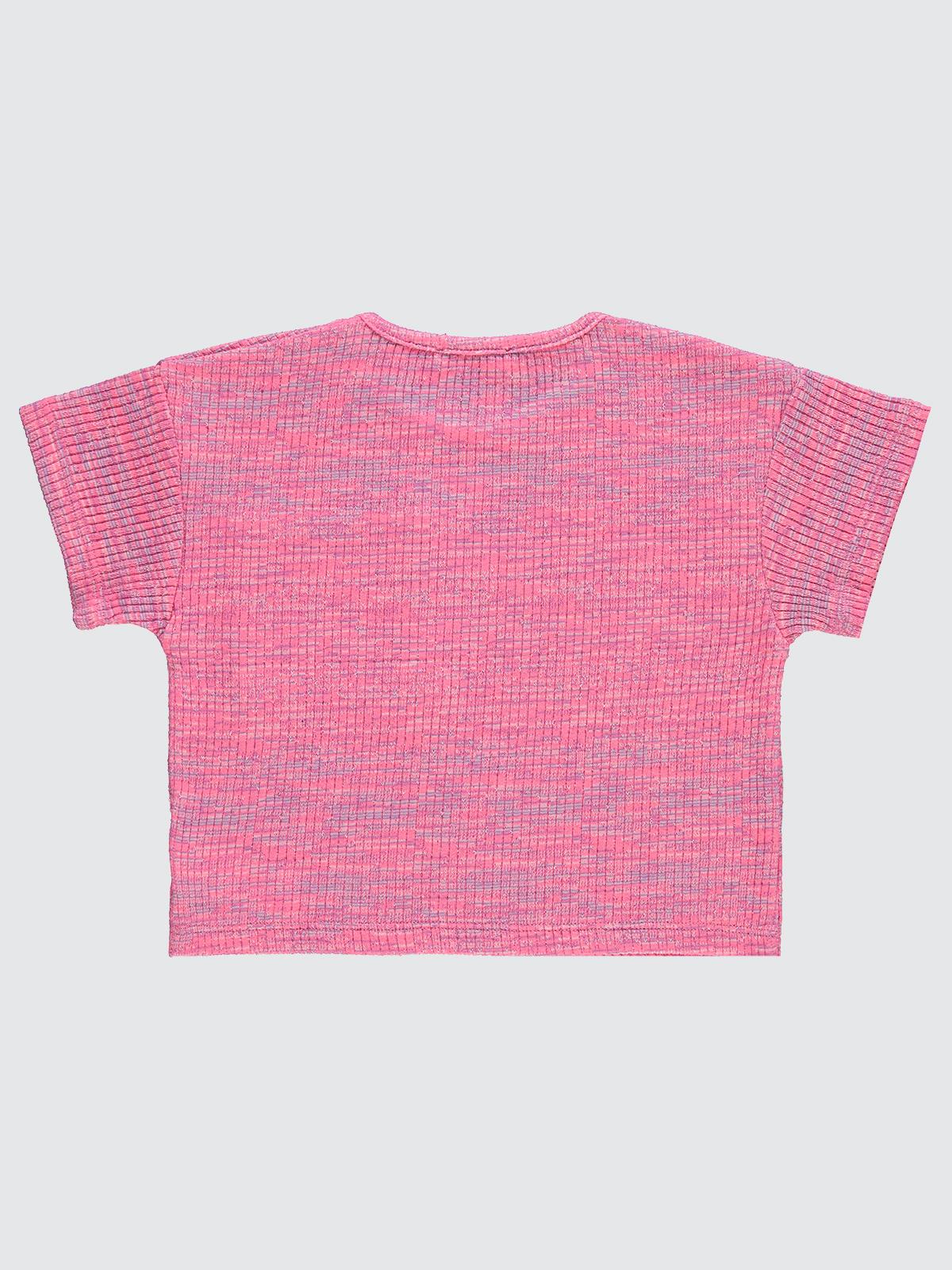 Civil Girls Renkli Melanjlı Kaşkorse 10-13 Yaş Tişört - Pembe - Image 4