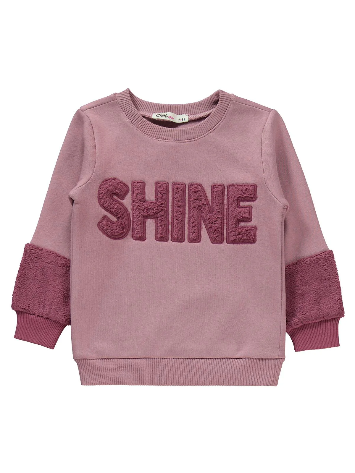 Civil Girls Shine Nakışlı Garnili 2-5 Yaş Eşofman Takımı - Pembe - Image 2