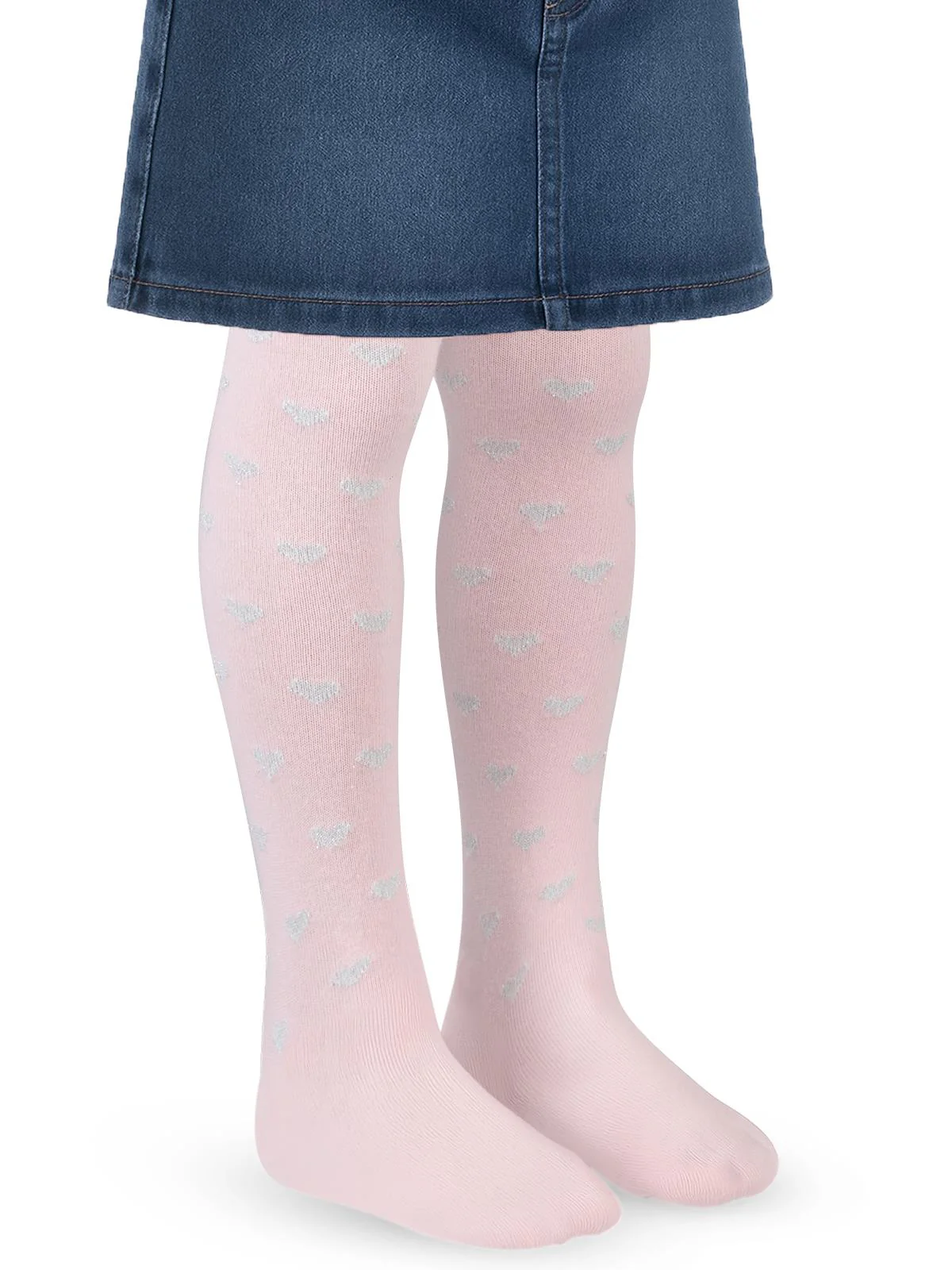 Civil Girls Simli Kalp 3-11 Yaş Kız Külotlu Çorap - Pembe - Image 2