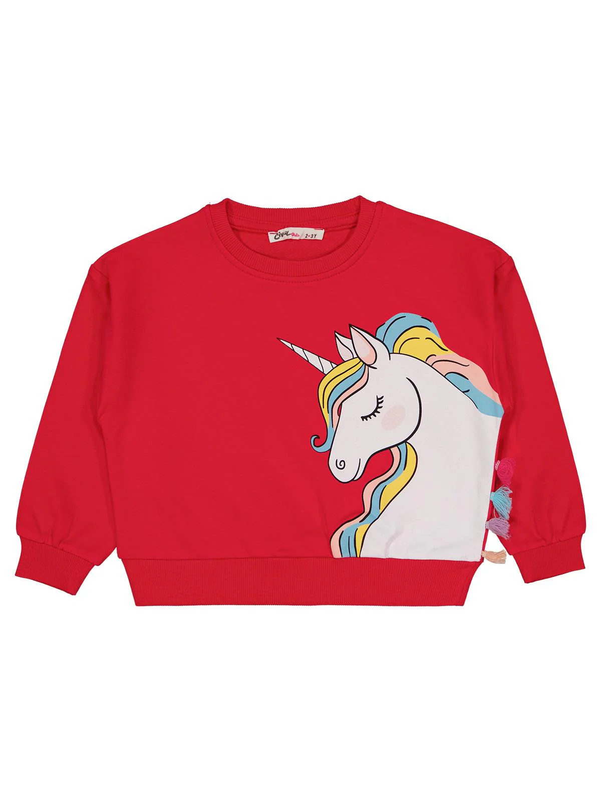 Civil Girls Unicorn Baskılı 2-5 Yaş Eşofman Takımı - Fusya - Image 5