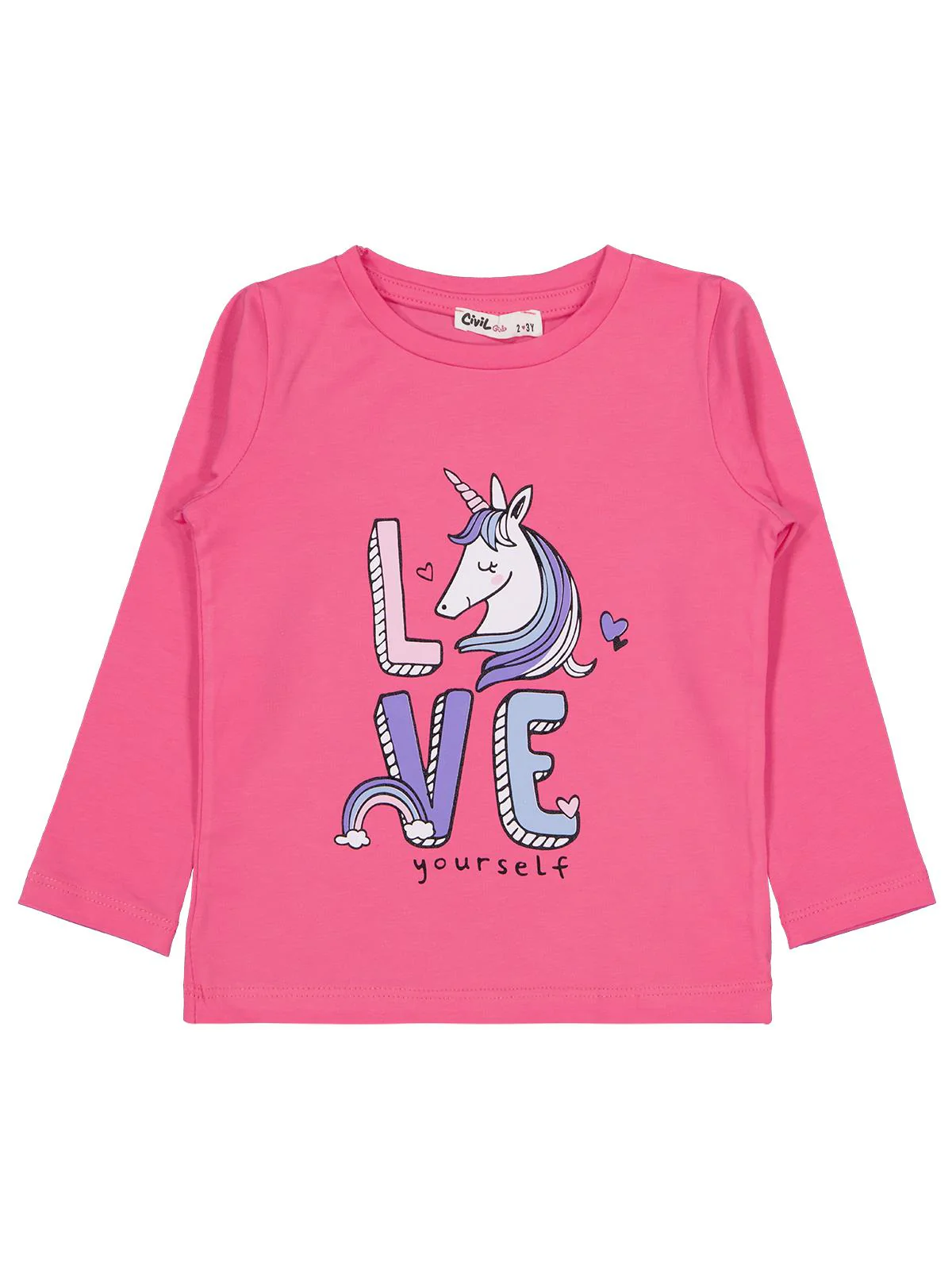 Civil Girls Unicorn Baskılı 2-5 Yaş Sweatshirt - Pembe - Image 5