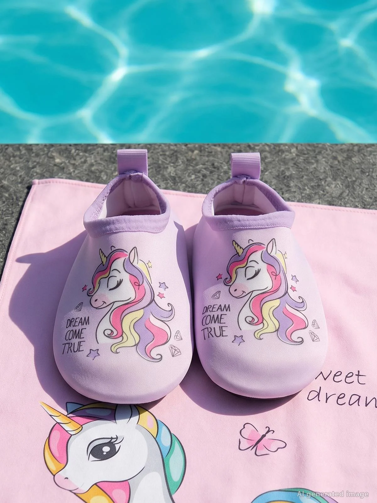 Civil Girls Unicorn Baskılı Tabanlı 20-24 Numara Deniz Ayakkabısı - Lila - Image 4