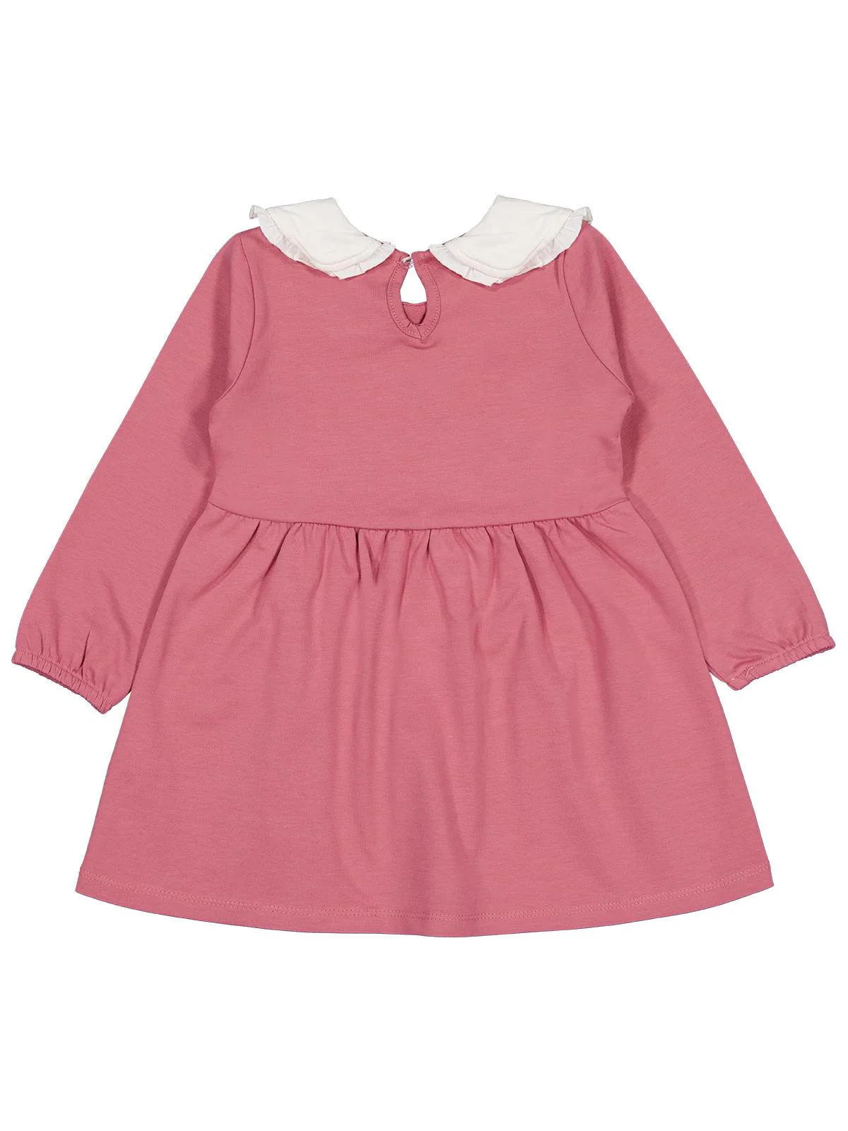 Civil Girls Yakası Nakışlı 2-5 Yaş Elbise - Pembe - Image 4
