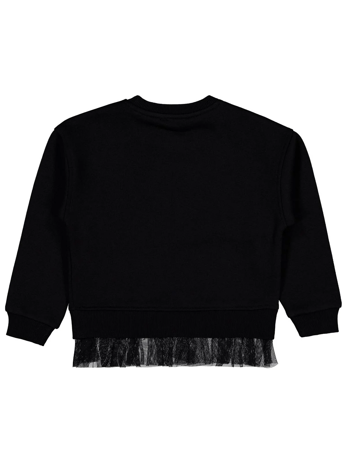 Civil Girls Yıldız Baskılı 10-13 Yaş Sweatshirt - Siyah - Image 4