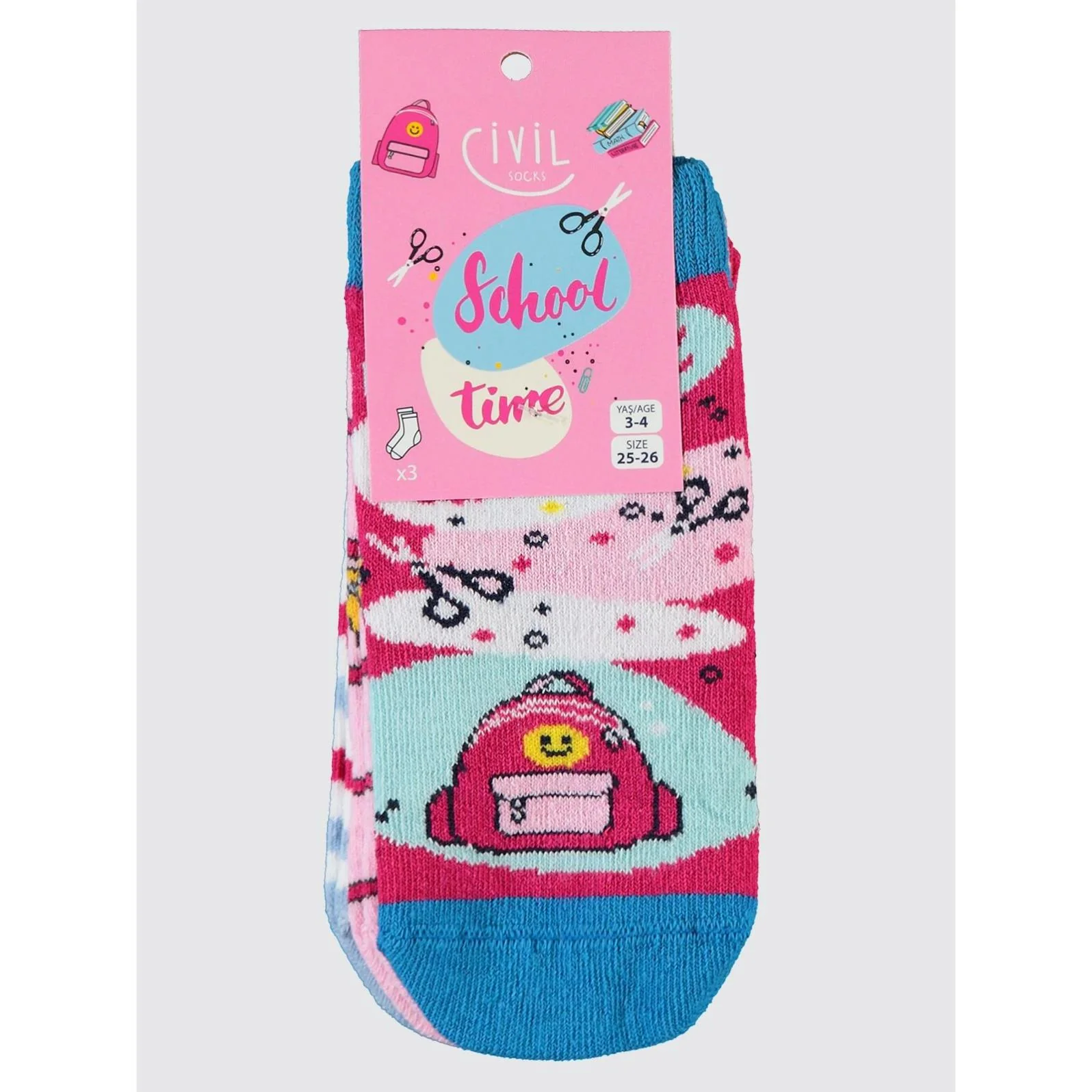 Civil Socks  Back To School 3'lü 2-12 Yaş Kız Soket Çorap - Image 35