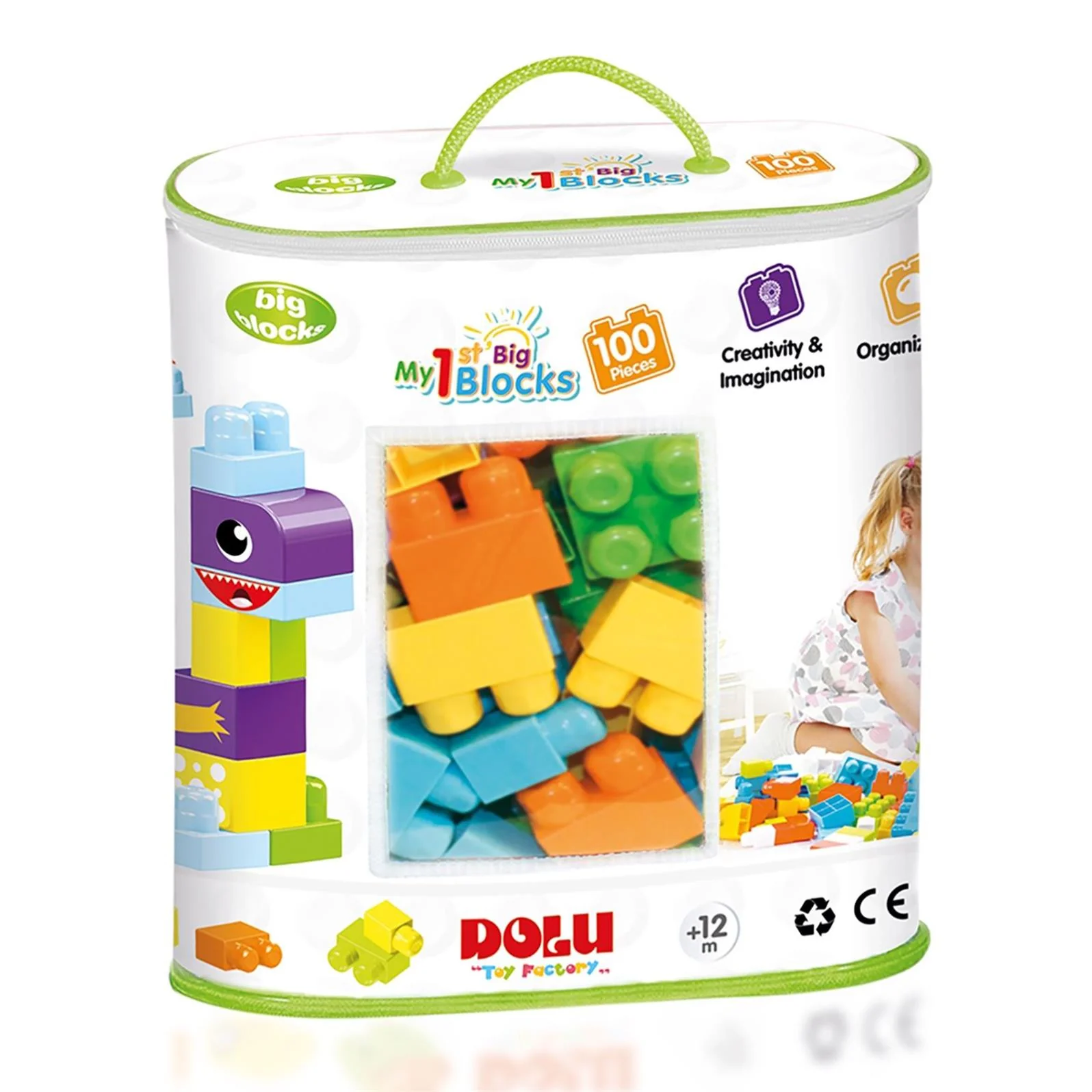 Dolu Oyuncak  Baskılı Torbada Buyuk Bloklar 100 Parca - Image 12
