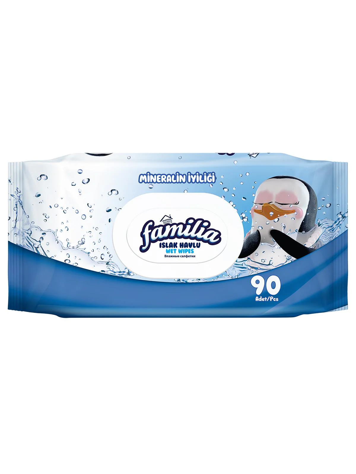 Familia Islak Havlu Mendil Mineralin İyiliği 90 Yaprak Plastik Kapaklı Tekli Paket - Image 2