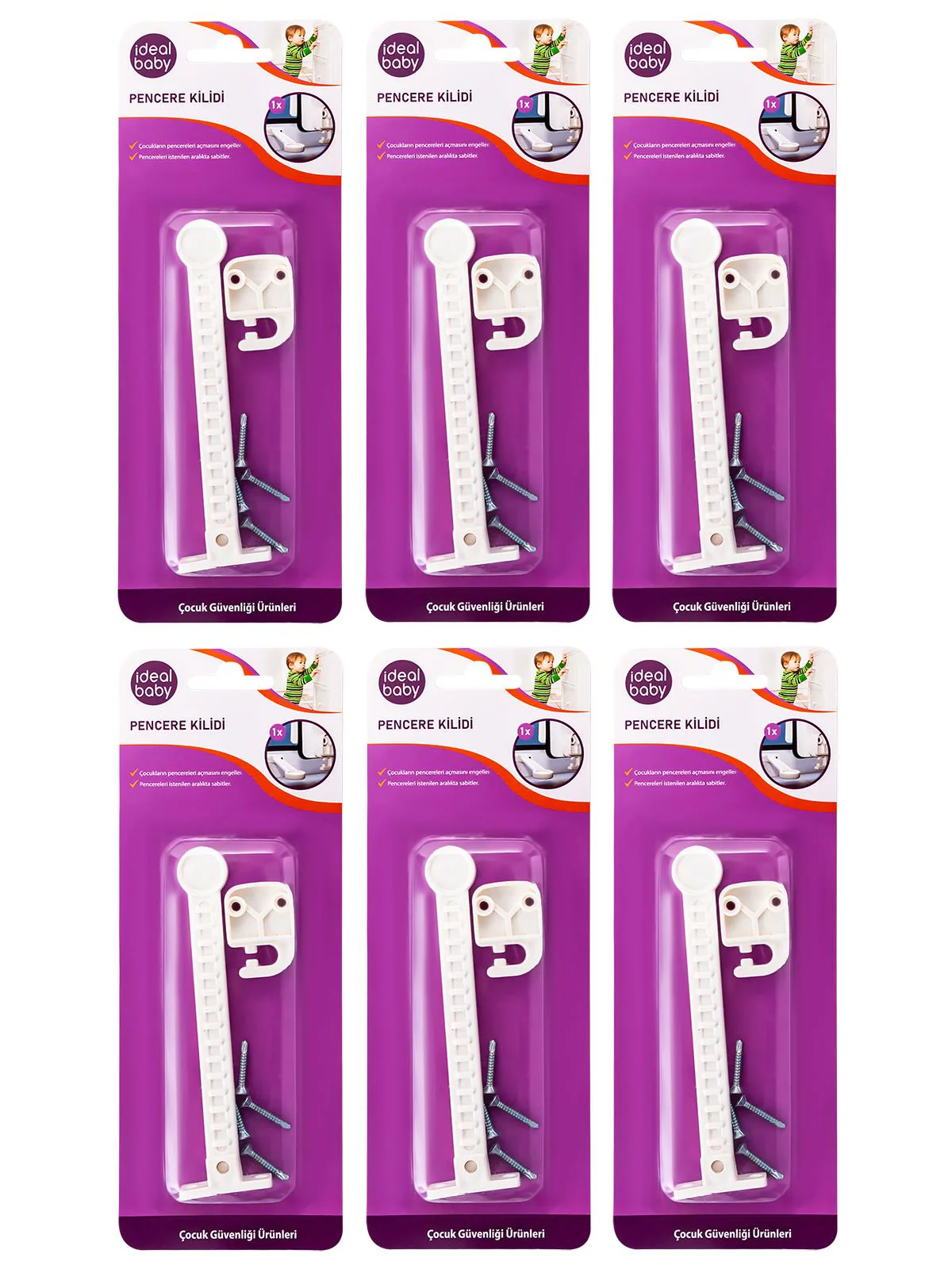 İdeal Baby Pencere Kilidi 6'lı Set