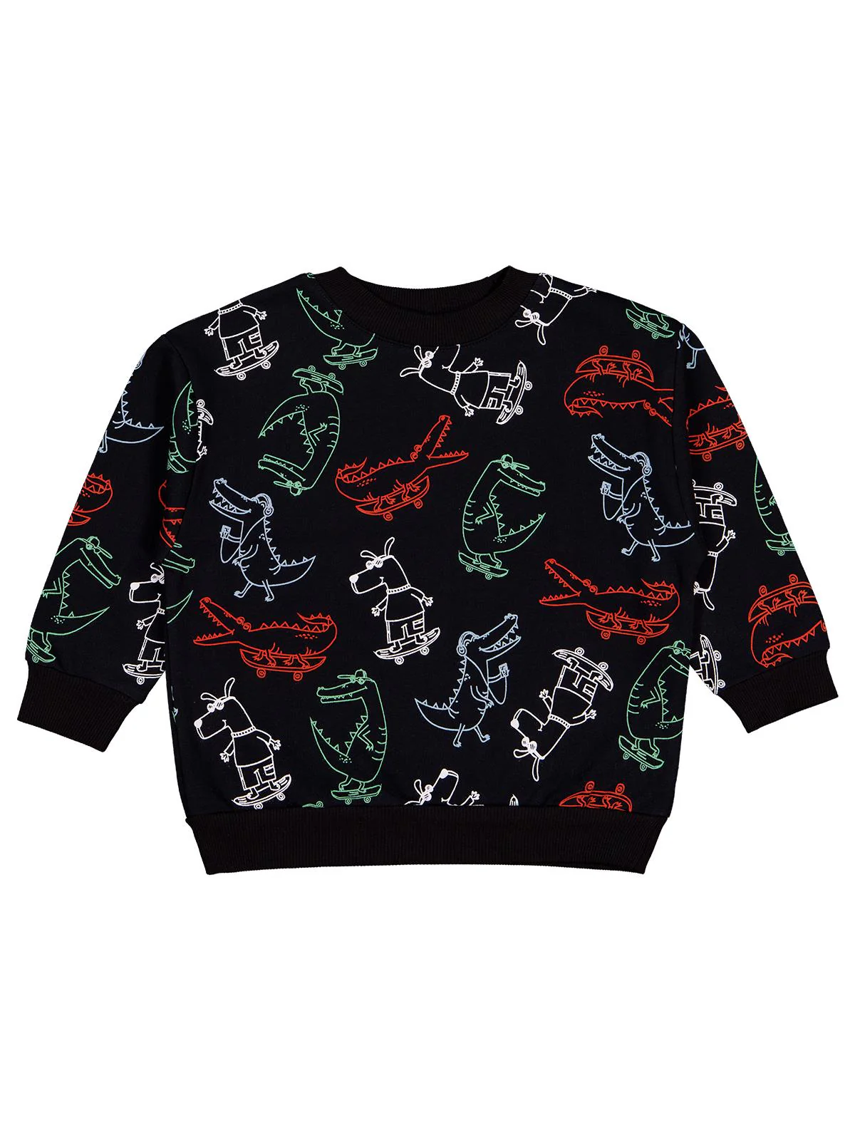 Civil Boys Timsah Empirme 2-5 Yaş Sweatshirt - Siyah - Image 3