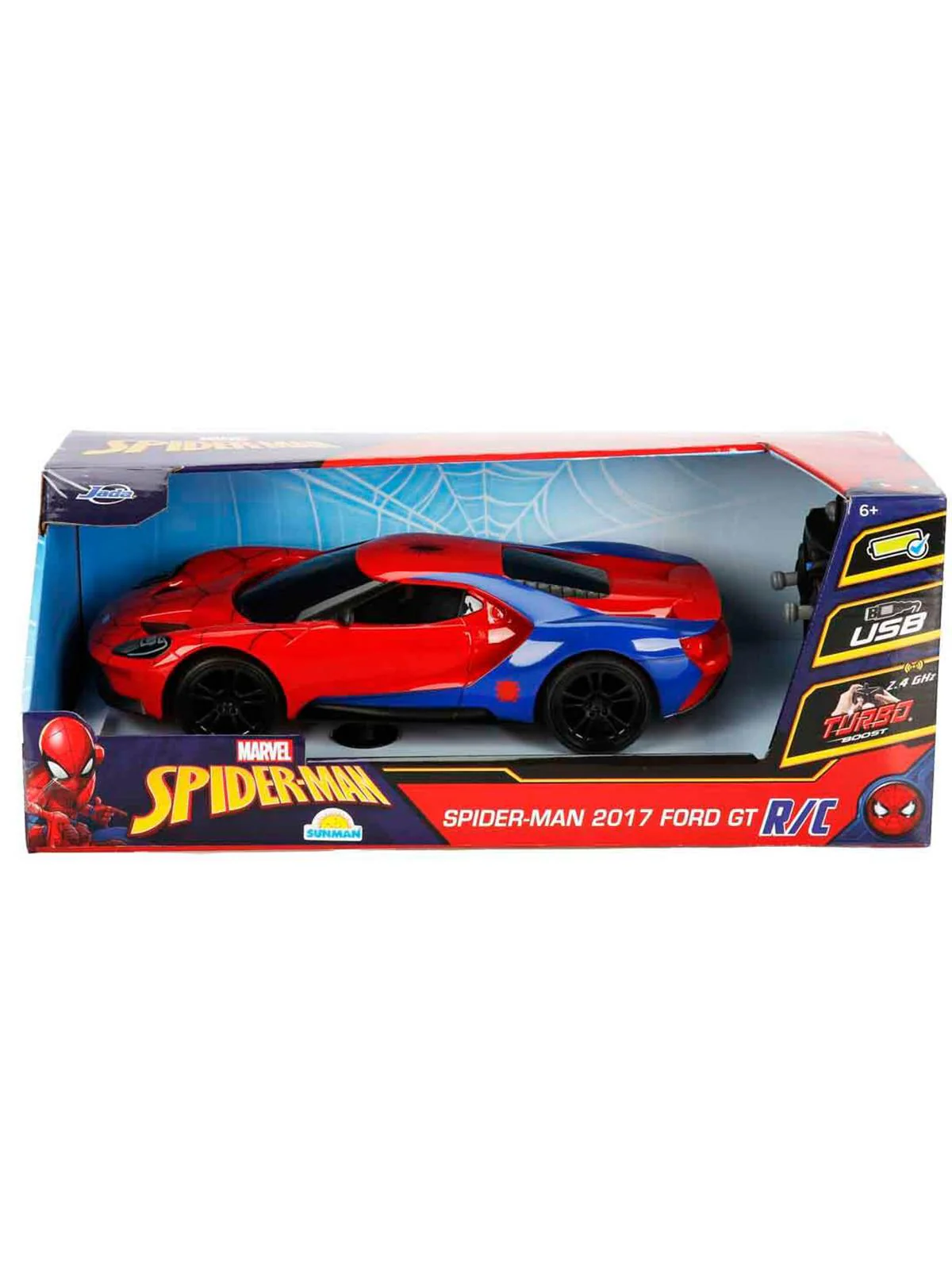 Jada Toys 1:16 Marvel Spiderman 2017 Ford GT USB Şarjlı Uzaktan Kumandalı Araba - Image 4