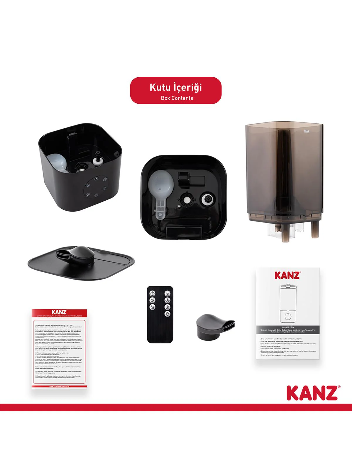 Kanz Uzaktan Kumandalı Dijital Soğuk Buhar Makinesi Hava Nemlendirici - Image 10