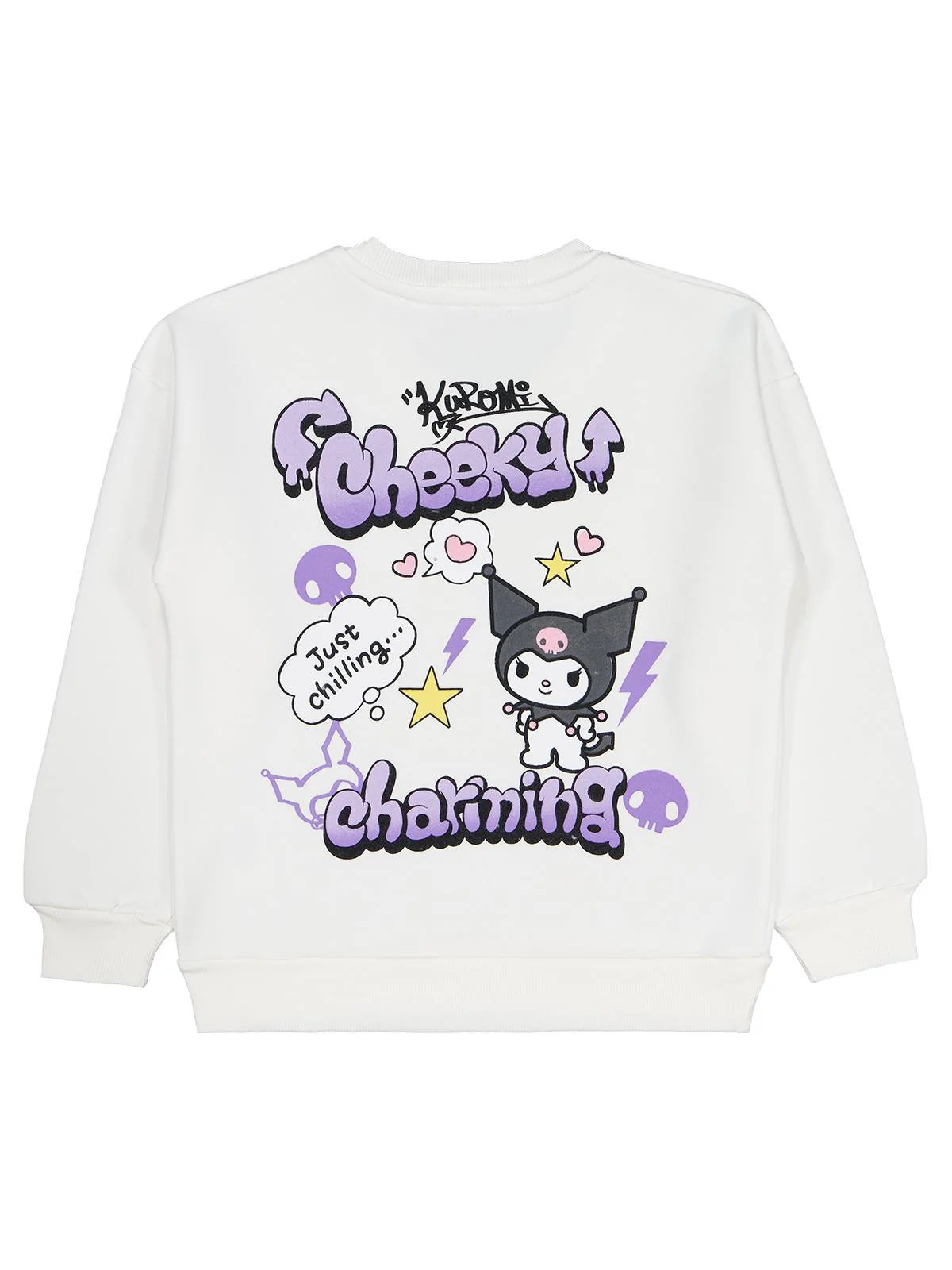 Kuromi 10-13 Yaş Sweatshirt - Ekru - Image 2