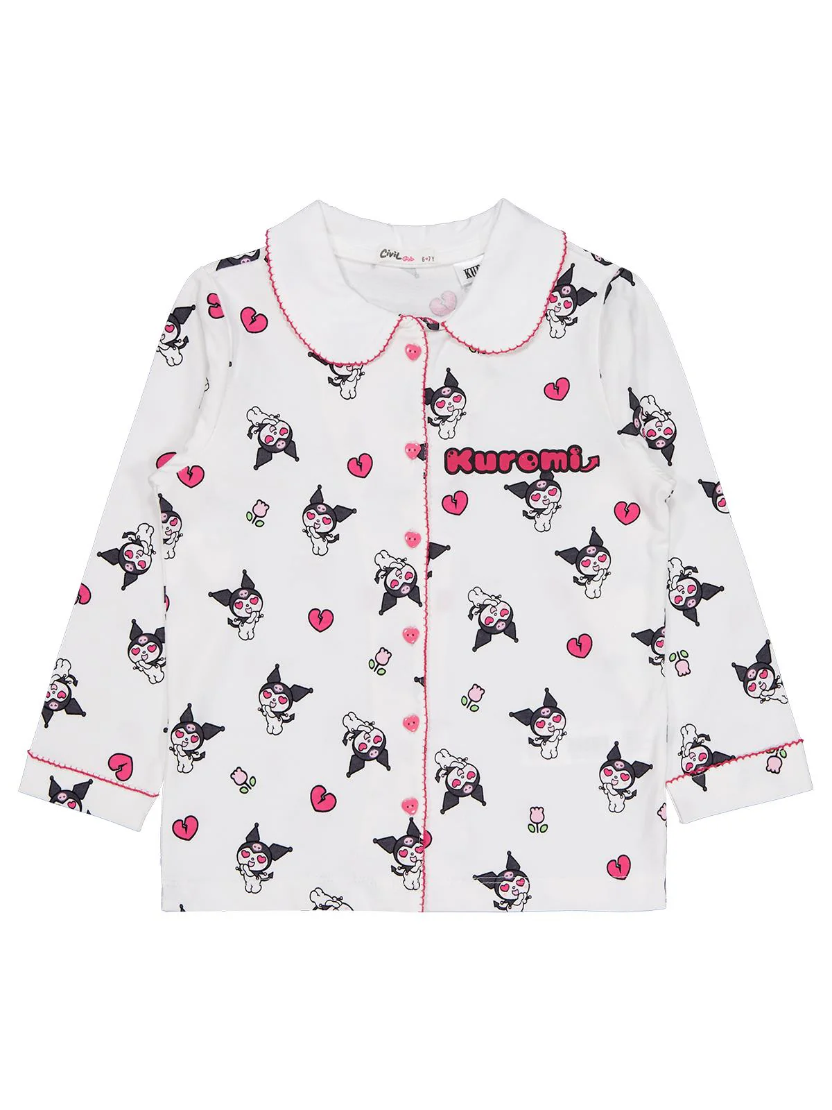 Kuromi 6-9 Yaş Pijama Takımı - Ekru - Image 3