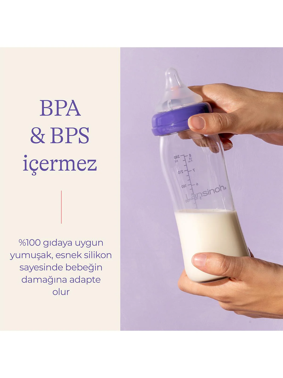 Lansınoh Cam Biberon 240 ml - Image 6
