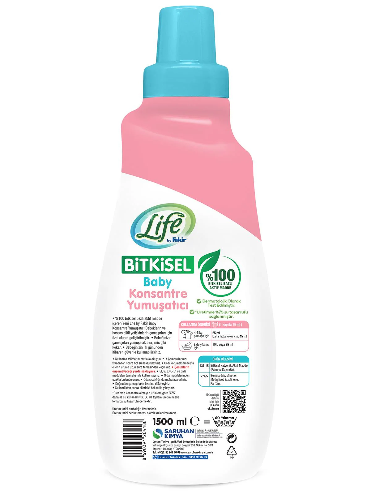 Fakir Life by Fakir Baby %100 Bitkisel Konsantre Yumuşatıcı 1500 ml (60 yıkama) - Image 2