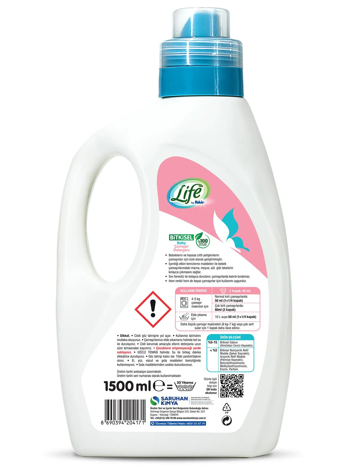 Fakir Baby Bitkisel Bazlı Sıvı Çamaşır Deterjanı 1500 ml - Image 4