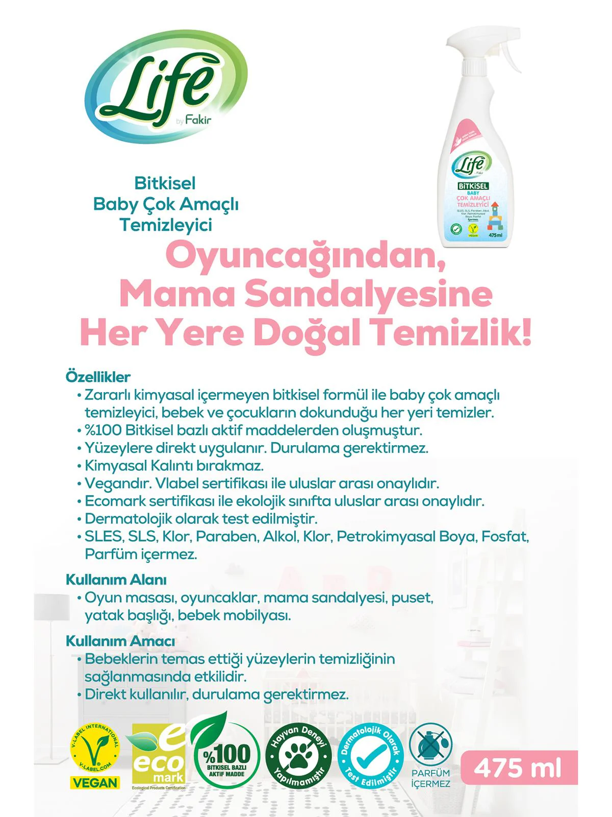 Fakir Bitkisel Bebek Çok Amaçlı Temizleyici 475 Ml - Image 2