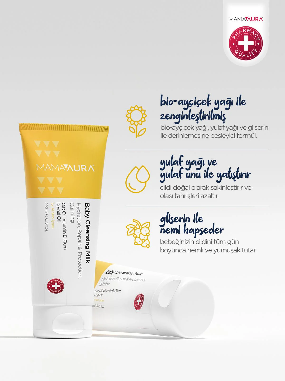 Mamaaura Temizleme Sütü - Baby Cleansing Milk 200 ml - Image 4