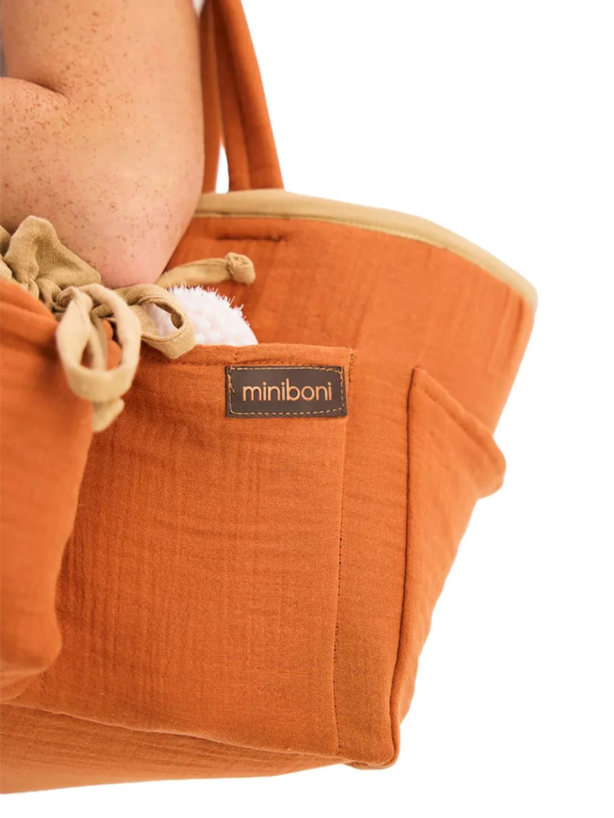 Miniboni Müslin Anne Organizer Çanta - Turuncu - Image 10