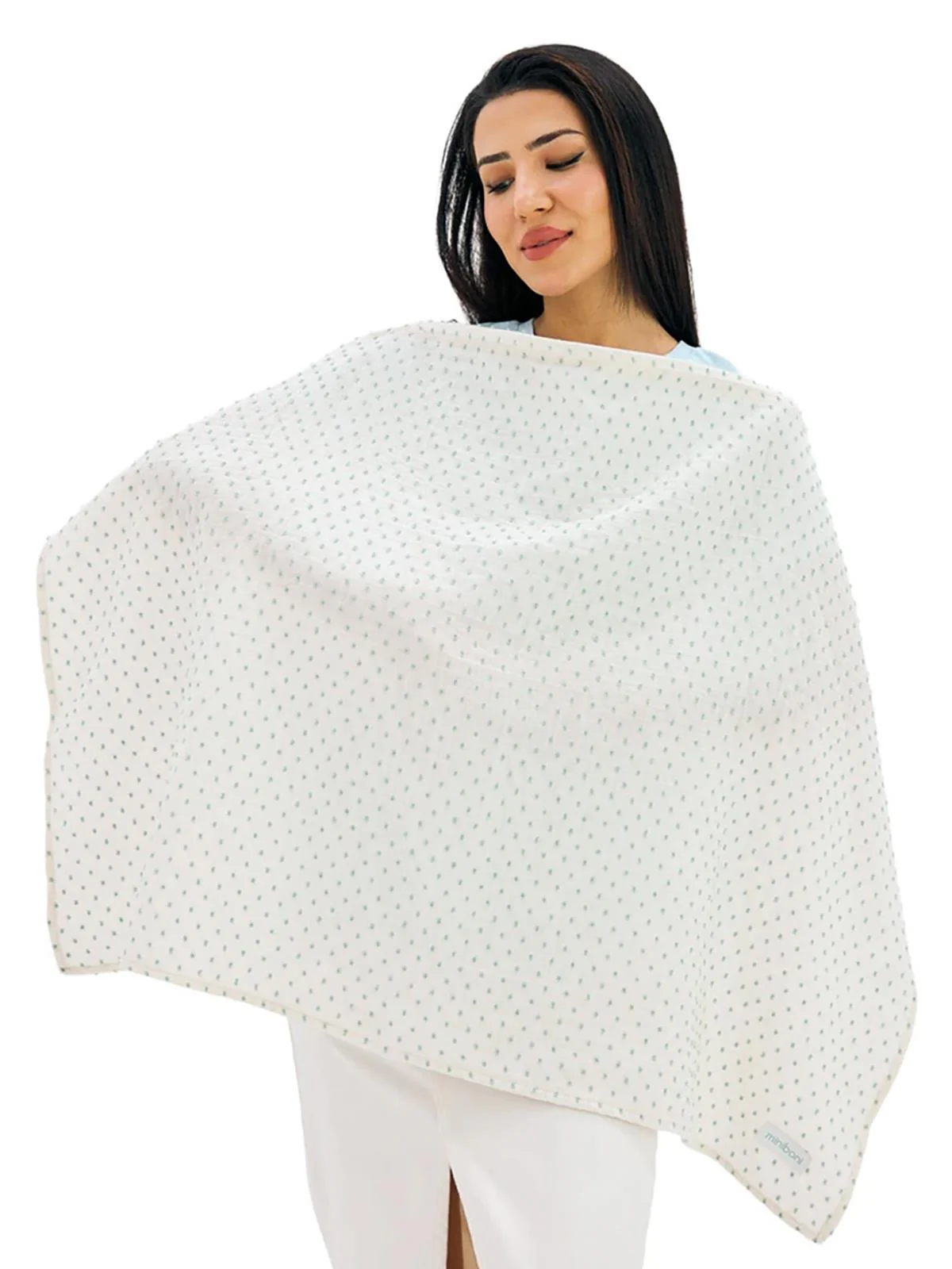 Miniboni Müslin Emzirme Örtüsü - Beyaz - Image 7